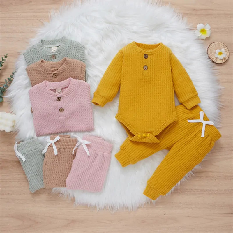 Toddler Long Sleeve Romper 2pcs Set